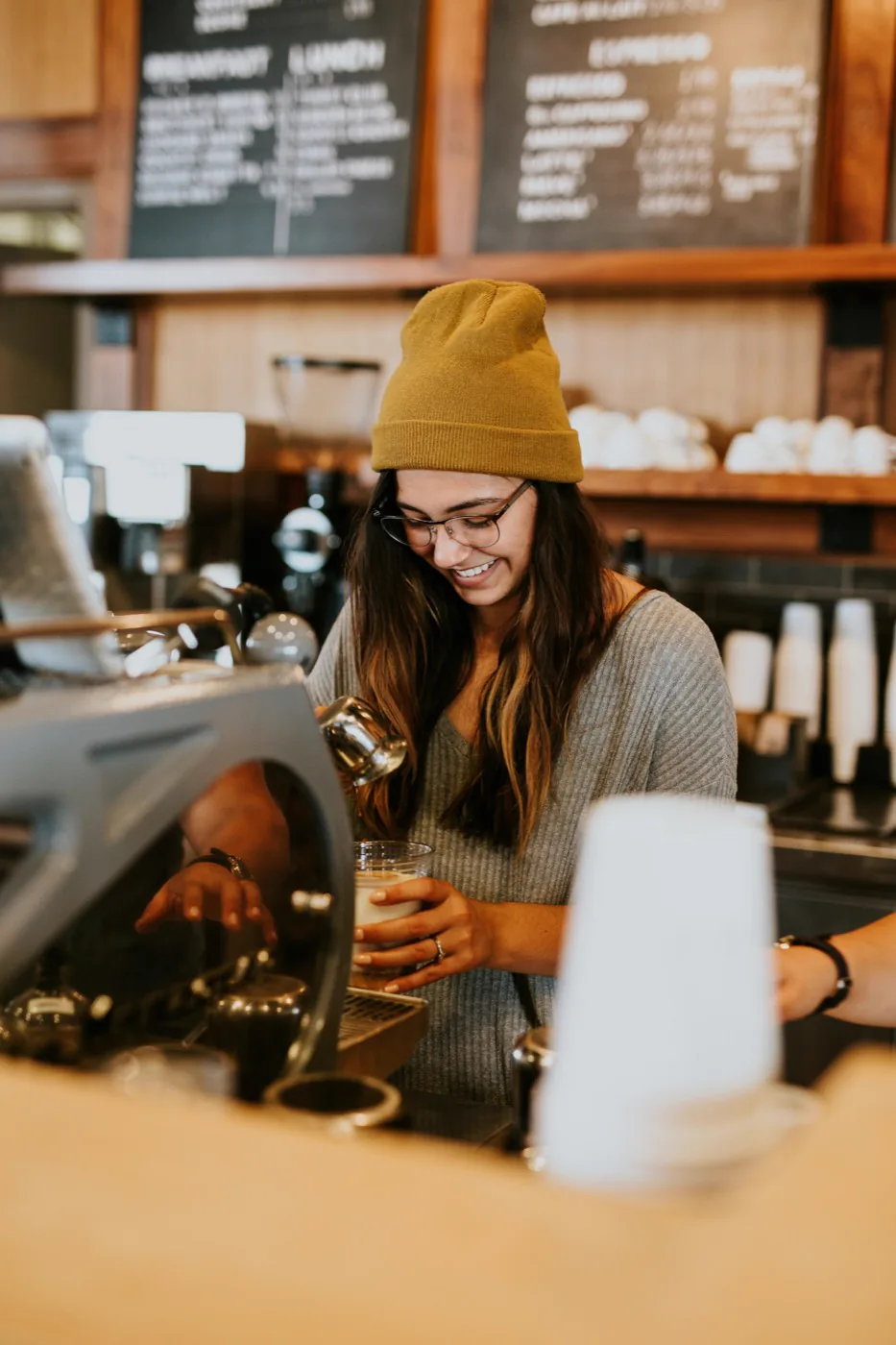 Business owner reviewing finances